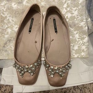 Zara Jeweled Ballet Flats